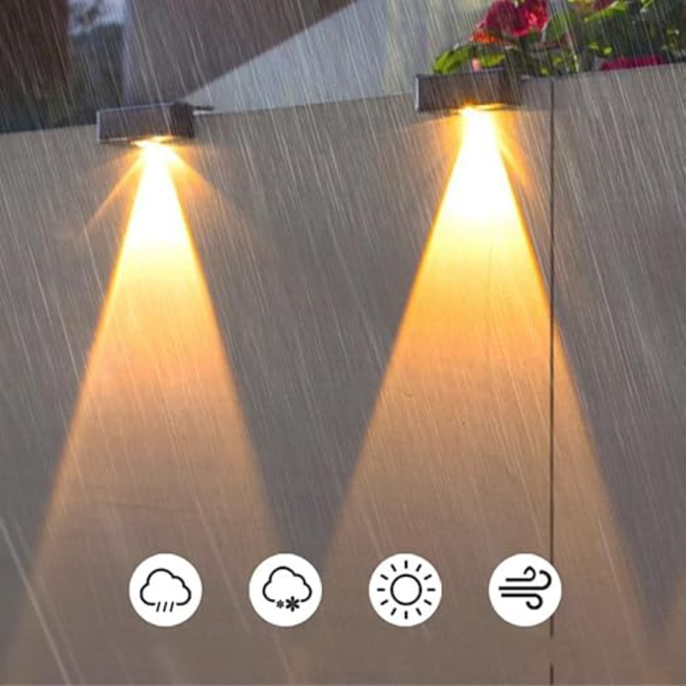 Vialux™ | Solarbetriebene Designlampe für Außenwände.