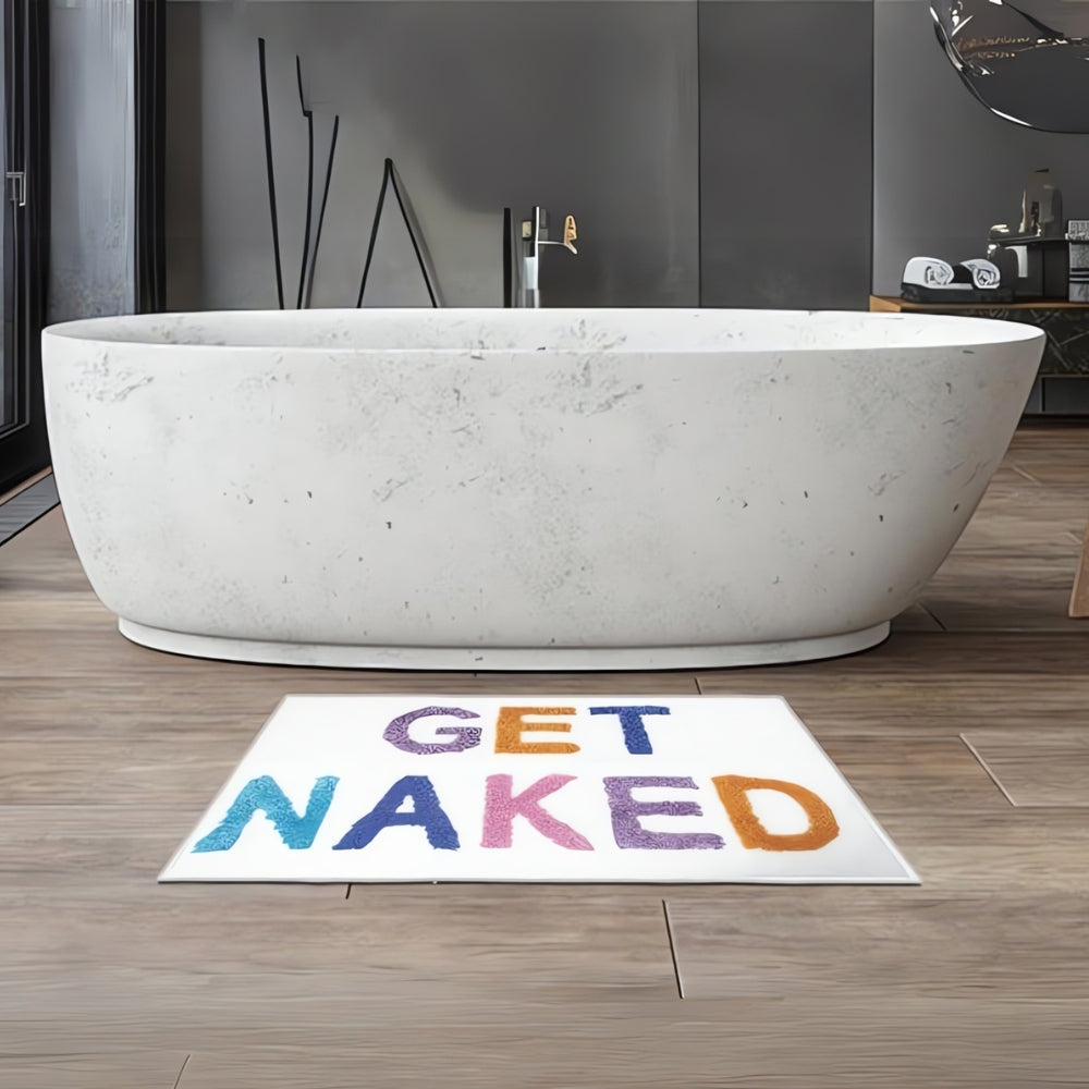 Badematte mit Schriftzug Get Naked
