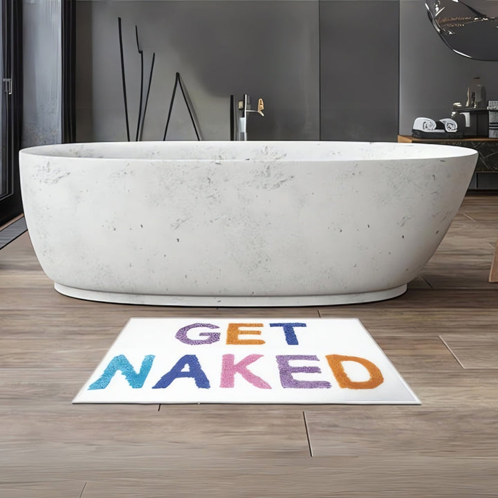 Badematte mit Schriftzug Get Naked