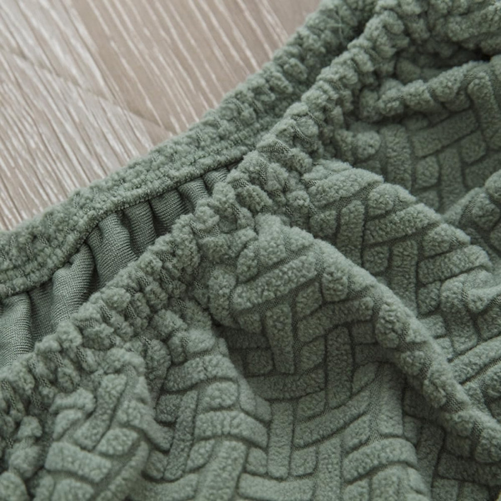 Stretchbarer Stuhlbezug aus Jacquard-Samt