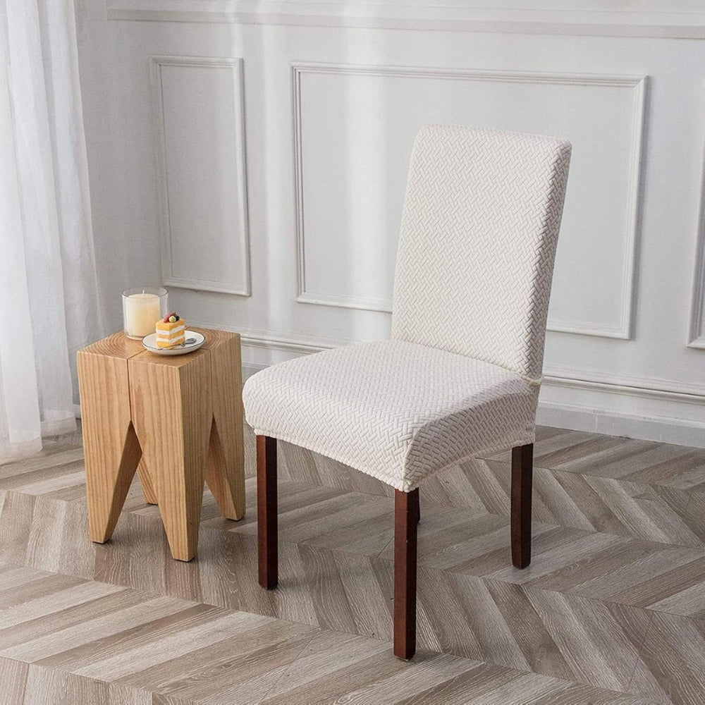 Stretchbarer Stuhlbezug aus Jacquard-Samt
