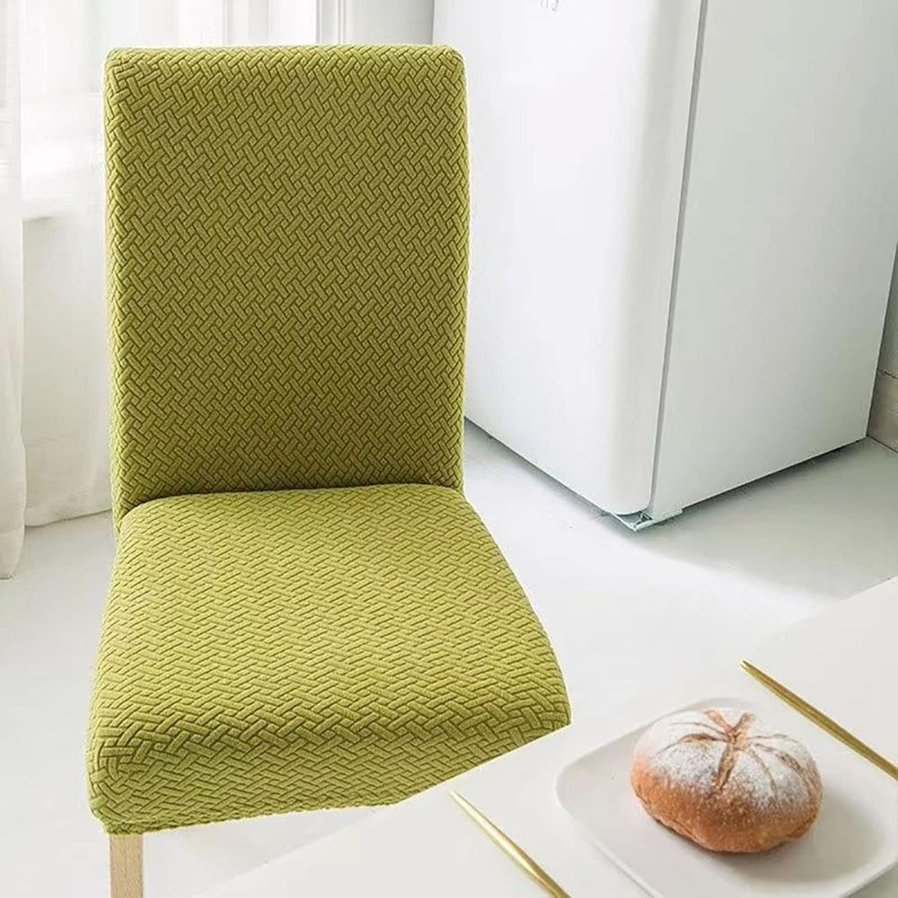 Stretchbarer Stuhlbezug aus Jacquard-Samt