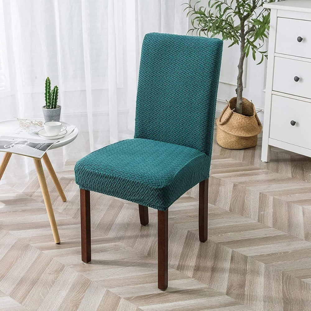 Stretchbarer Stuhlbezug aus Jacquard-Samt