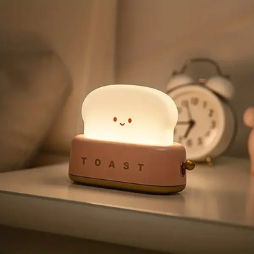 LED Toast Nachtlicht – USB wiederaufladbare Deko Lampe für Kinder & Schlafzimmer | Süßes Stimmungslicht in 3 Farben