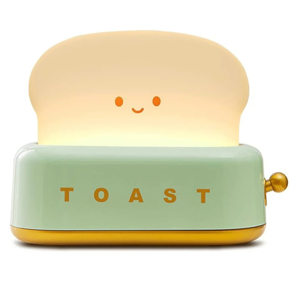 LED Toast Nachtlicht – USB wiederaufladbare Deko Lampe für Kinder & Schlafzimmer | Süßes Stimmungslicht in 3 Farben