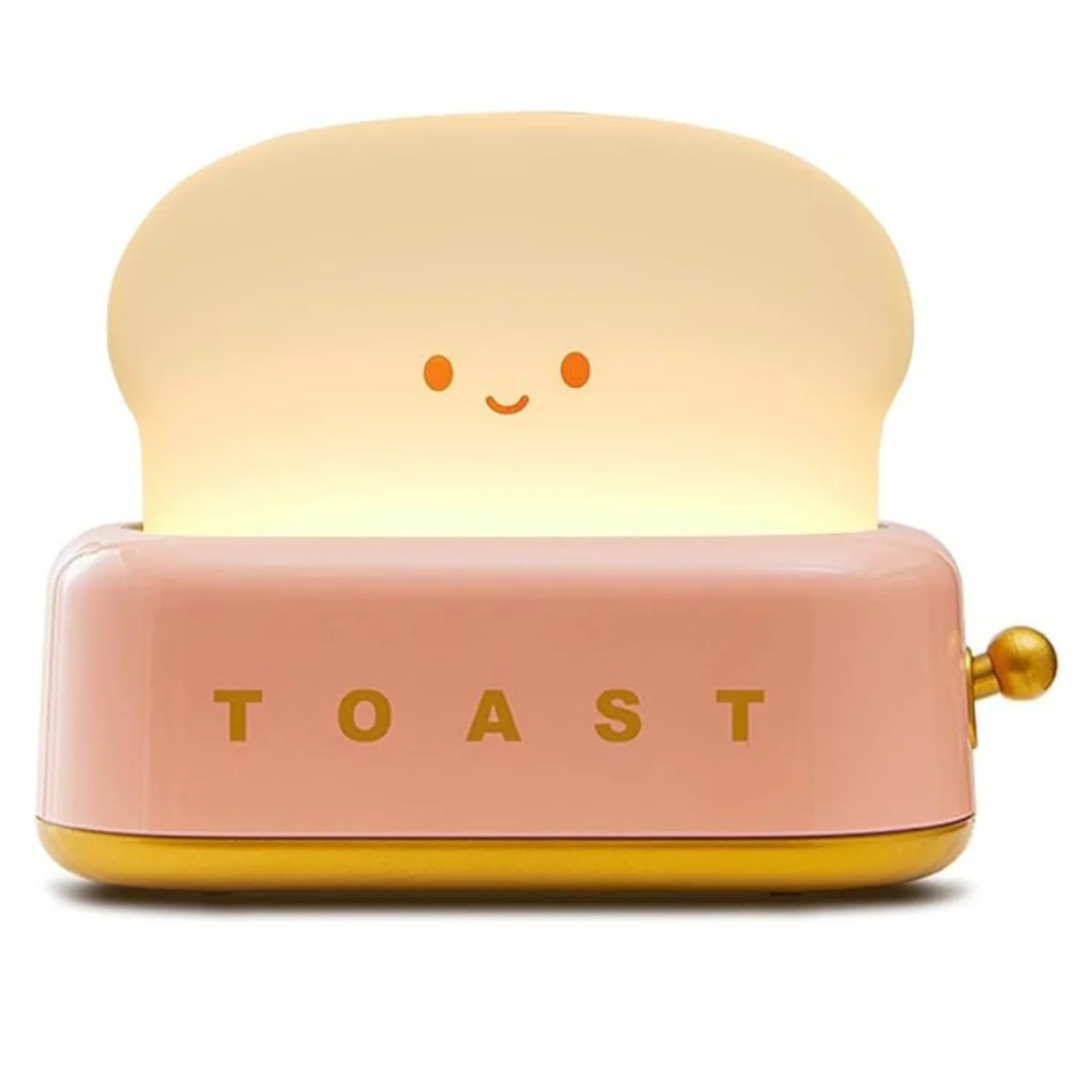 LED Toast Nachtlicht – USB wiederaufladbare Deko Lampe für Kinder & Schlafzimmer | Süßes Stimmungslicht in 3 Farben