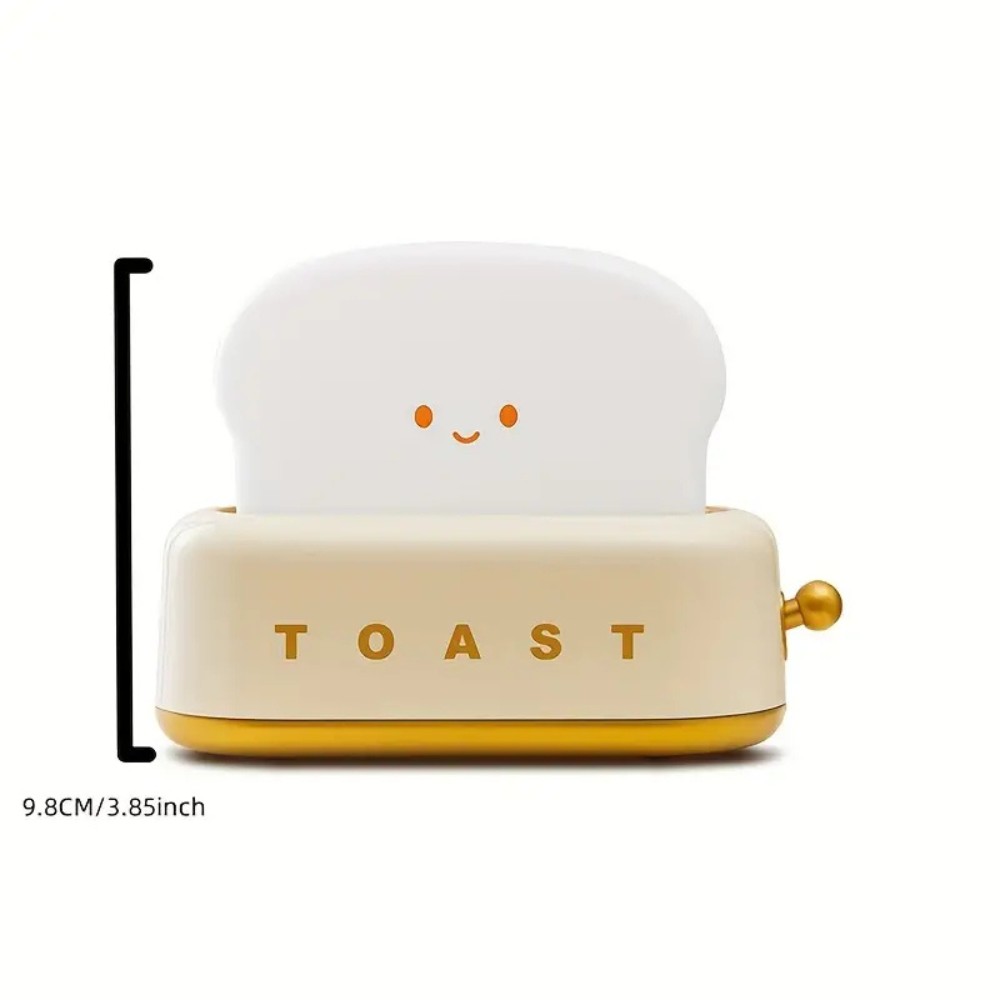 LED Toast Nachtlicht – USB wiederaufladbare Deko Lampe für Kinder & Schlafzimmer | Süßes Stimmungslicht in 3 Farben