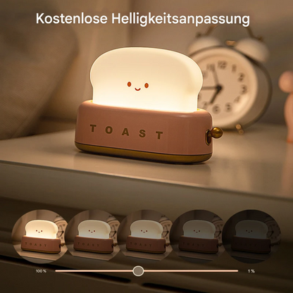 LED Toast Nachtlicht – USB wiederaufladbare Deko Lampe für Kinder & Schlafzimmer | Süßes Stimmungslicht in 3 Farben