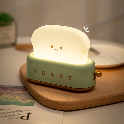 LED Toast Nachtlicht – USB wiederaufladbare Deko Lampe für Kinder & Schlafzimmer | Süßes Stimmungslicht in 3 Farben