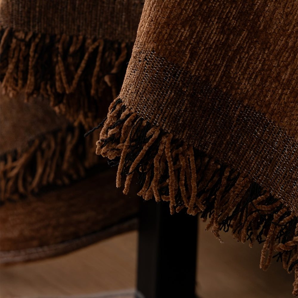 Chenille-Sofadecke mit Ethno-Geometrie