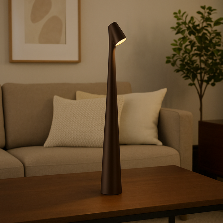 Minuvia™ | Minimalistische LED-Design Tischlampe Braun
