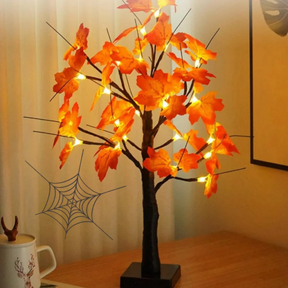 LED Ahornbaum Lampe – Herbst Deko Lichtbaum mit warmweißen LEDs | Deko Baum für Wohnzimmer & Tisch