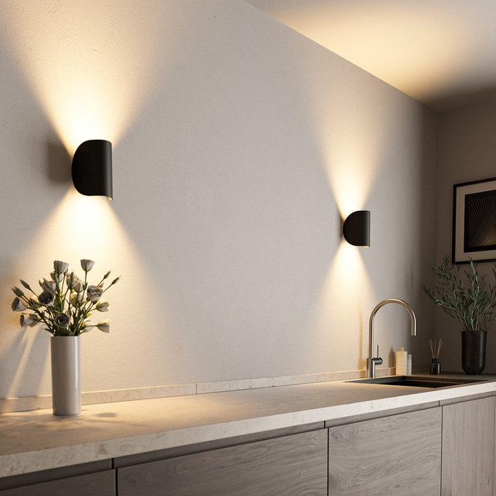Veloréa™ | Moderne Up-&amp;-Down-Wandlampe Schwarz