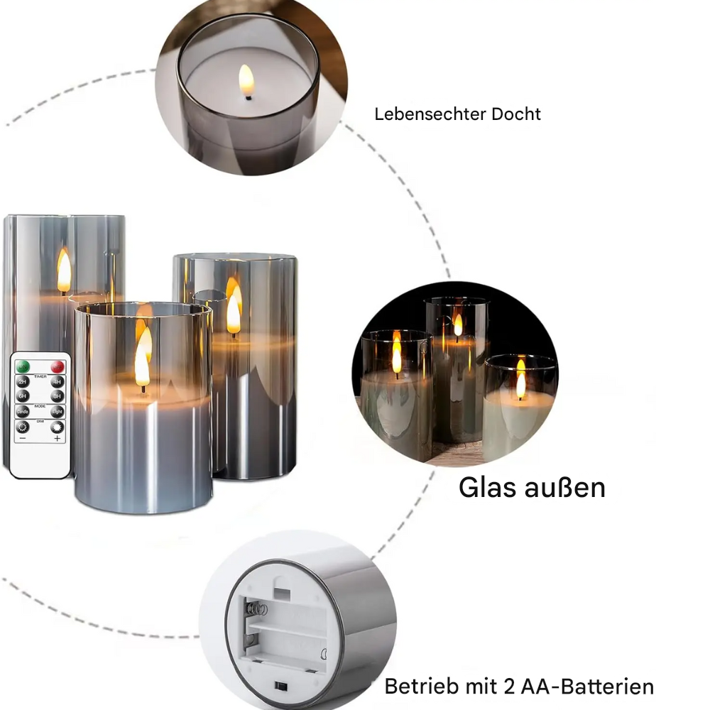 Flamelune™ | Flammloses LED-Kerzenset