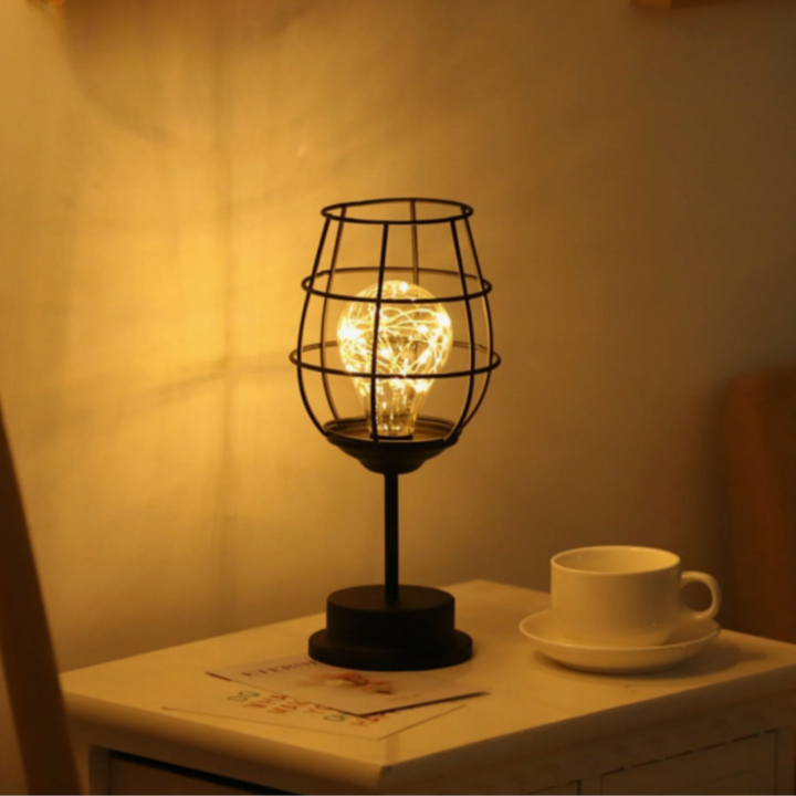 Vintéa™ | Vintage LED-Dekotischlampe Weinglas