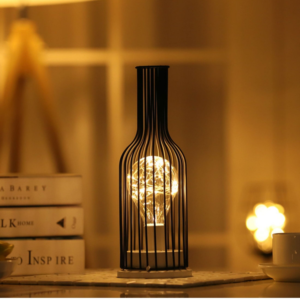 Vintéa™ | Vintage LED-Dekotischlampe Weinflasche