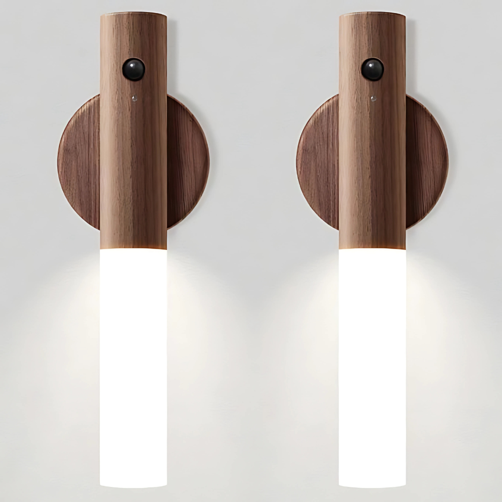 Mobilux™ | Kabellose LED-Wandlampe Schwarzer Nussbaum