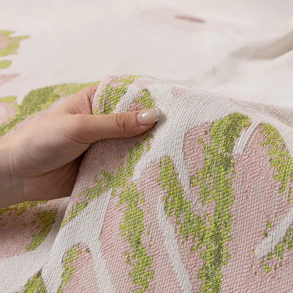 Chenille-Sofaüberwurf mit Blättermuster