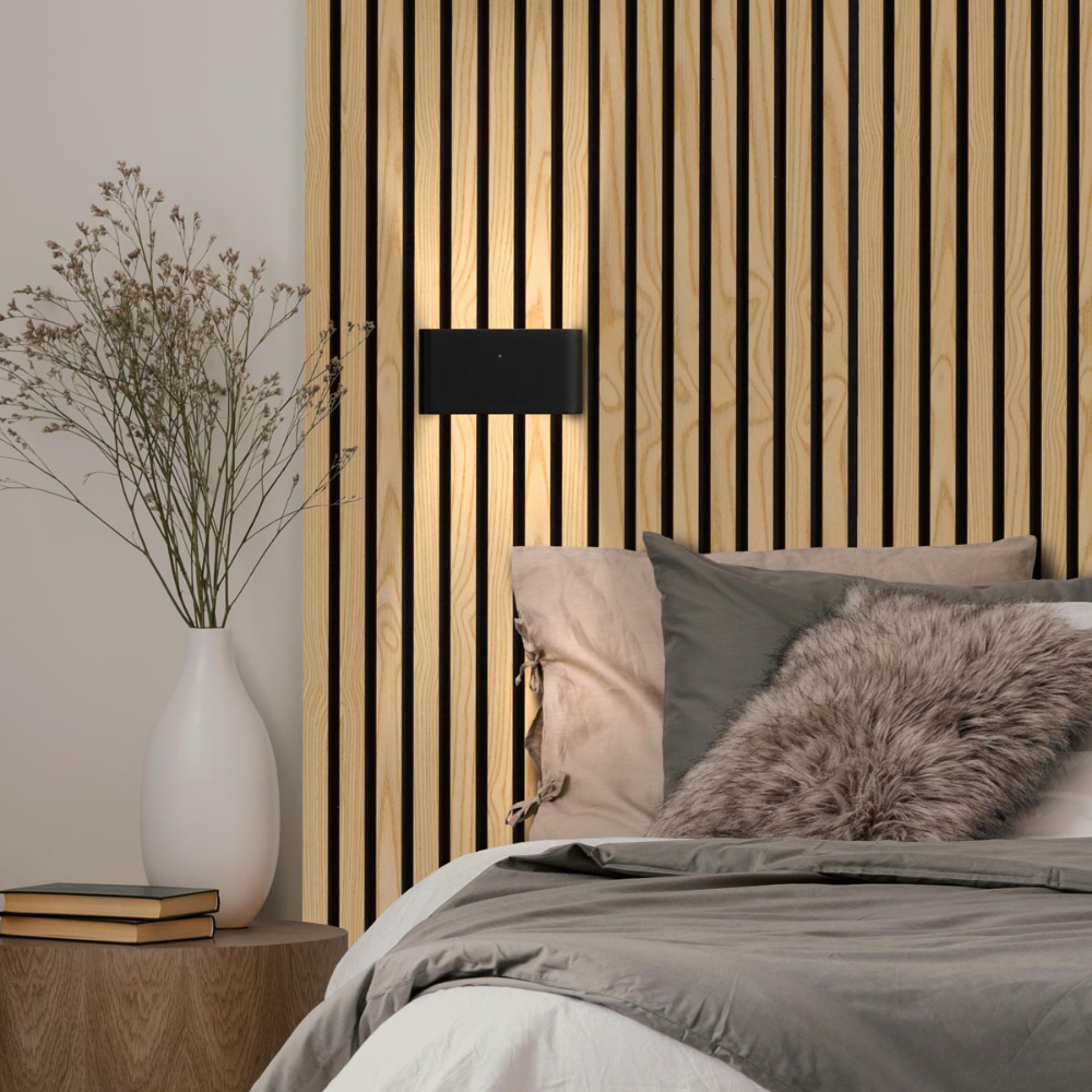 LED Außenwandleuchte Schwarz – Moderne Up & Down Wandlampe IP65, Warmweiß für Hauswand, Garten & Terrasse