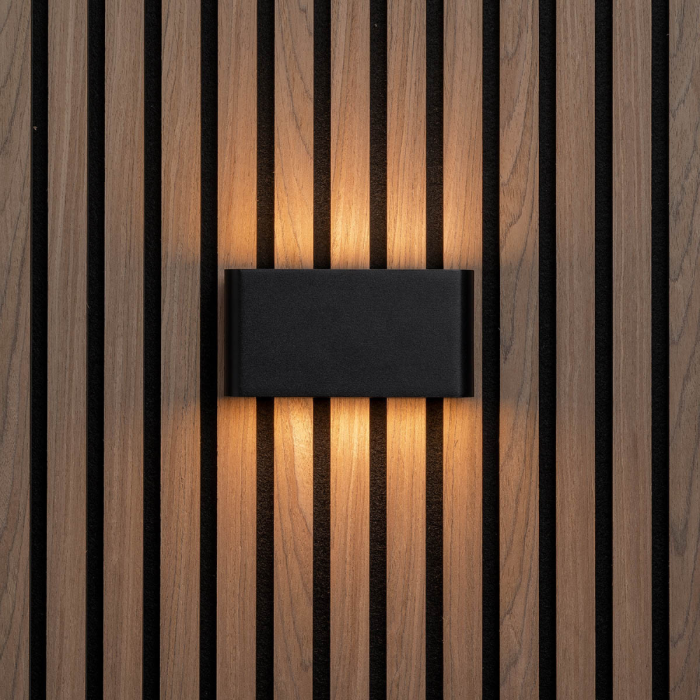 LED Außenwandleuchte Schwarz – Moderne Up & Down Wandlampe IP65, Warmweiß für Hauswand, Garten & Terrasse