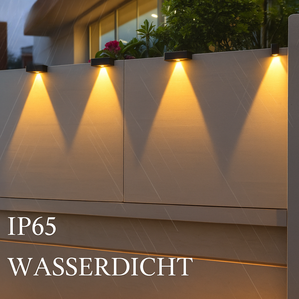 Vialux™ | Solarbetriebene Designlampe für Außenwände.