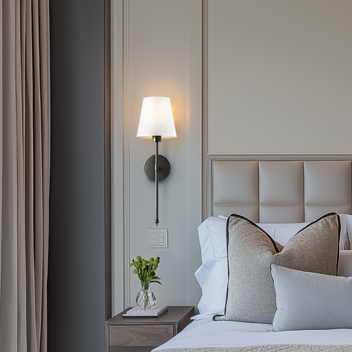 Softlume™ | Moderne Stoffschirm-Wandleuchte Schwarz
