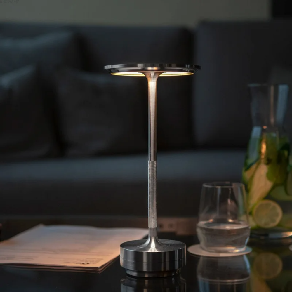 Portavéa™ | Kabellose LED-Design Tischlampe Silber