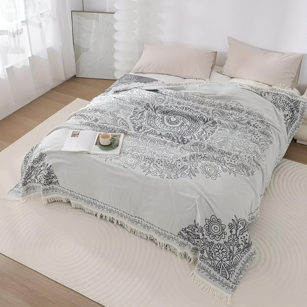 Wendbare skandinavische Jacquard-Baumwolldecke