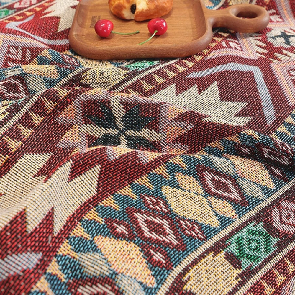 Chenille-Jacquard-Sofadecke mit Quasten