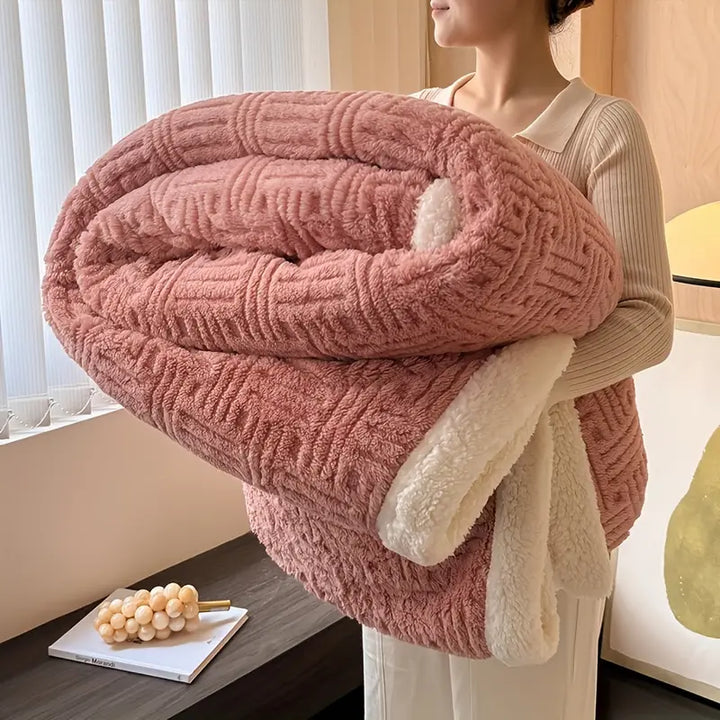 Sherpa-Kuscheldecke mit Flechtmuster