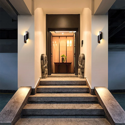 Moderne LED Wandleuchte Außen IP65 – 10W Up Down Wandlampe aus Aluminium – LED Außenwandleuchte für Haus, Hotel & Flur