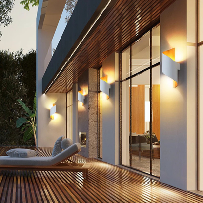 Moderne LED Wandleuchte Außen IP65 – 10W Up Down Wandlampe aus Aluminium – LED Außenwandleuchte für Haus, Hotel & Flur