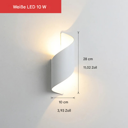 Moderne LED Wandleuchte Außen IP65 – 10W Up Down Wandlampe aus Aluminium – LED Außenwandleuchte für Haus, Hotel & Flur