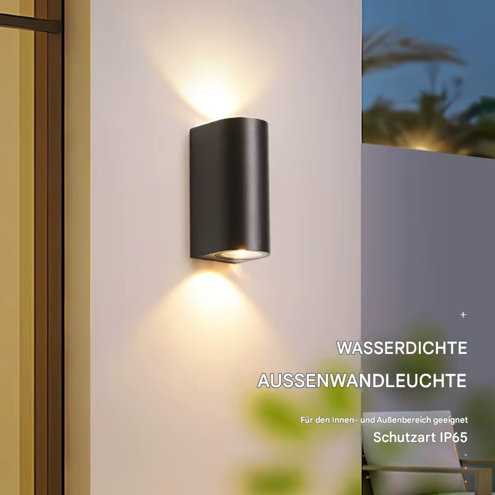 LED Wandleuchte Up & Down 6W – Moderne Innen- & Außenwandleuchte Schwarz, Warm- oder Weißlicht, 110–265V