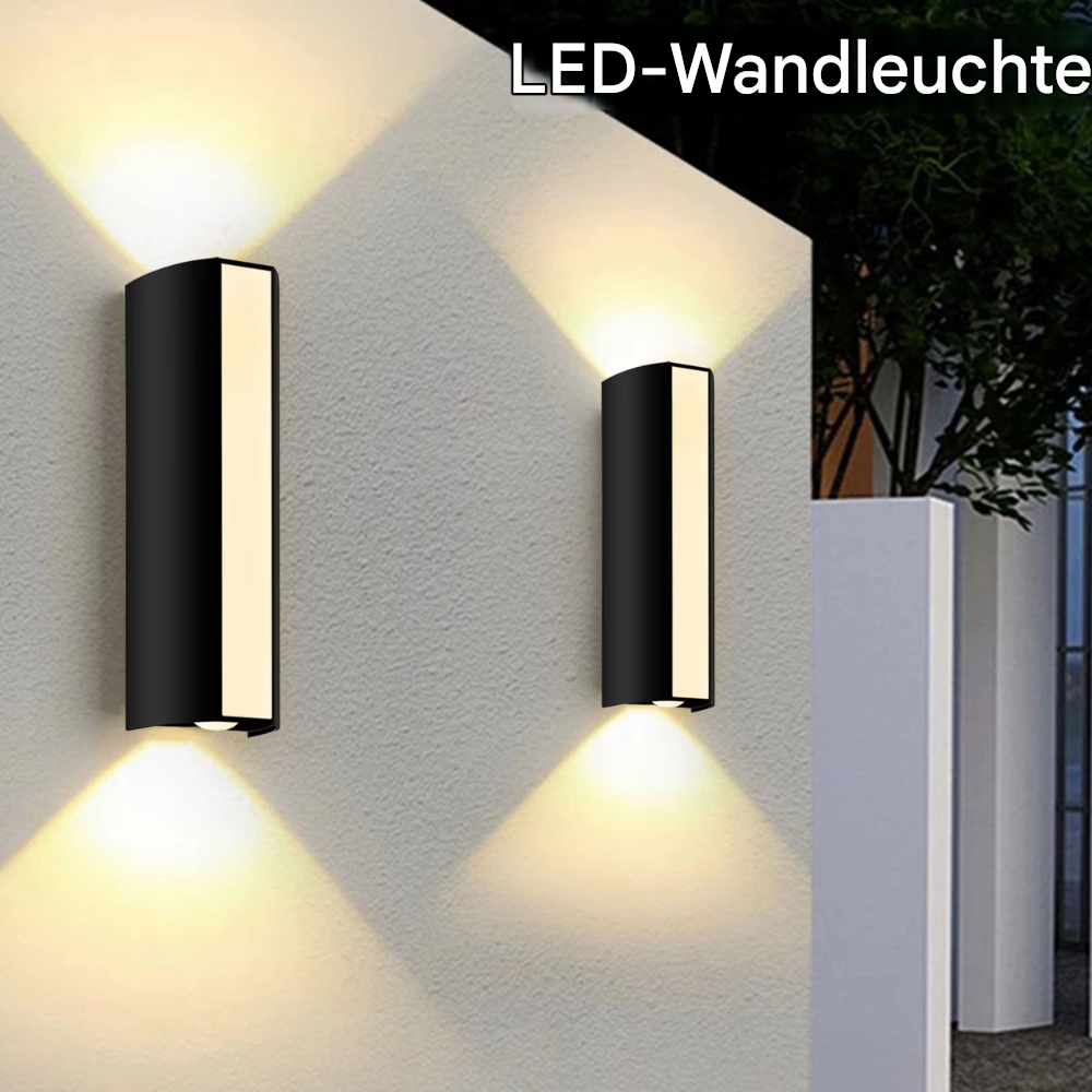 LED Außenwandleuchte Up & Down 10W IP66 – Moderne LED Wandlampe Außen Warmweiß/Kaltweiß – Wasserdichte Außenbeleuchtung für Haus & Garten