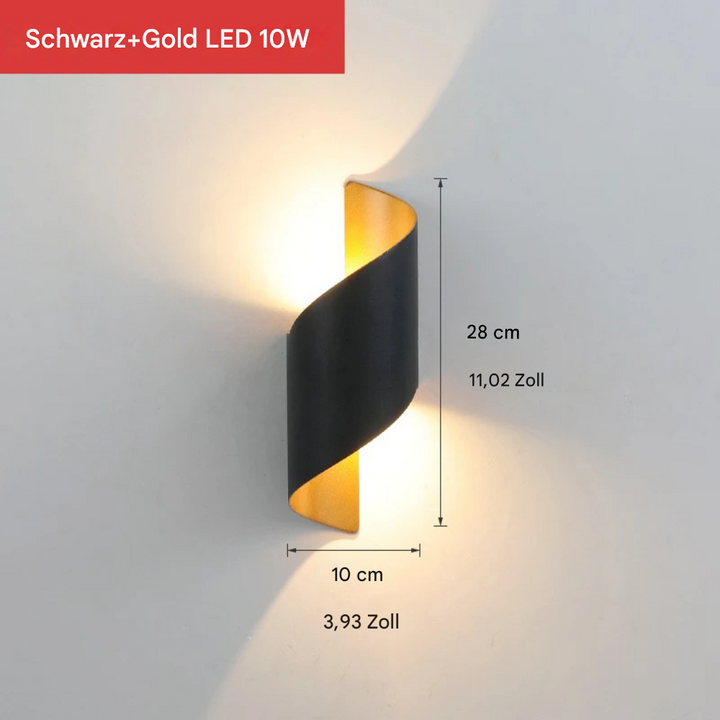 Aluvéa™ | LED Up-&amp;-Down-Außenwandleuchte Schwarz und Gold
