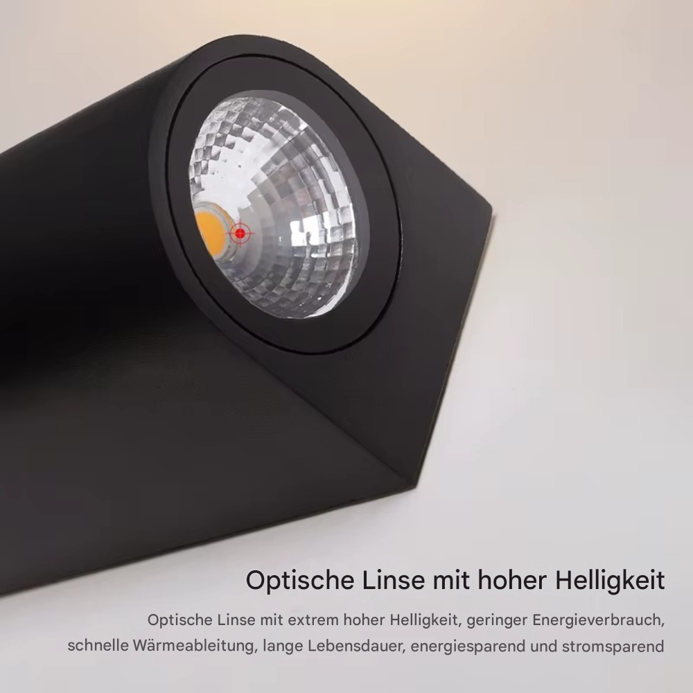 LED Wandleuchte Up & Down 6W – Moderne Innen- & Außenwandleuchte Schwarz, Warm- oder Weißlicht, 110–265V