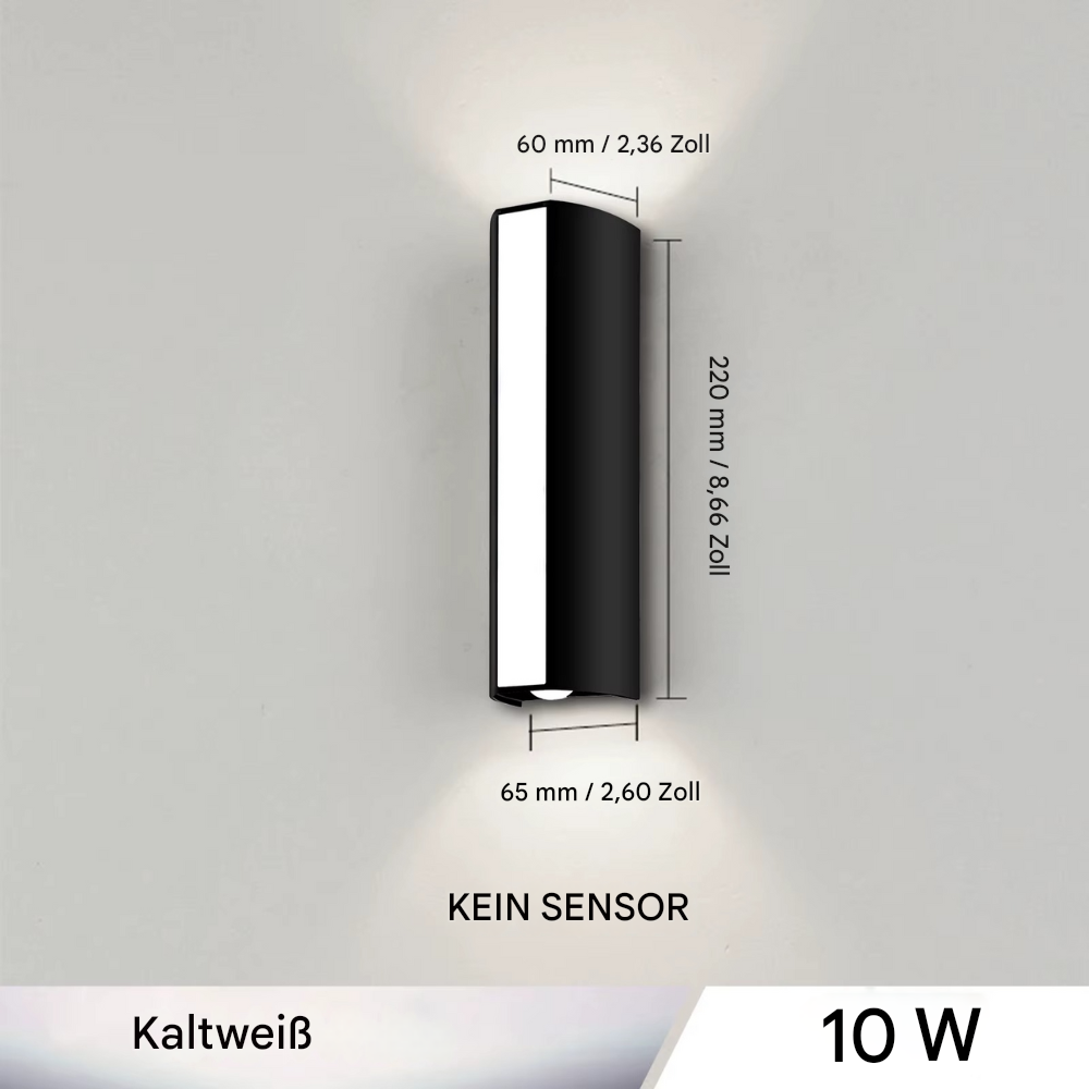 LED Außenwandleuchte Up & Down 10W IP66 – Moderne LED Wandlampe Außen Warmweiß/Kaltweiß – Wasserdichte Außenbeleuchtung für Haus & Garten