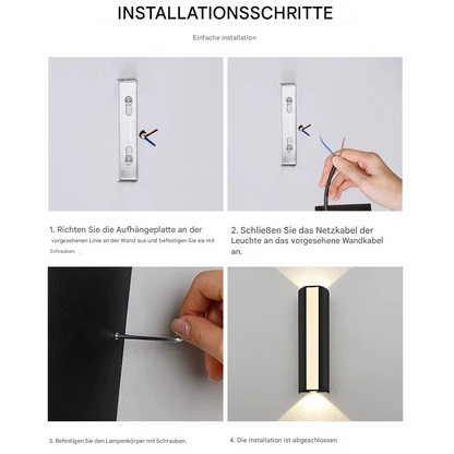 LED Außenwandleuchte Up & Down 10W IP66 – Moderne LED Wandlampe Außen Warmweiß/Kaltweiß – Wasserdichte Außenbeleuchtung für Haus & Garten