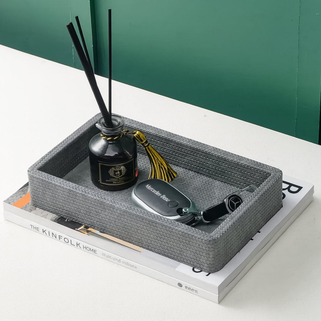 Ablageschale aus Holz mit Krokoprägung 22,5 x 13,5 cm