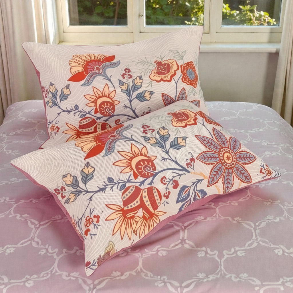 Boho-Kissenbezüge mit Blumenmuster, 2er-Set