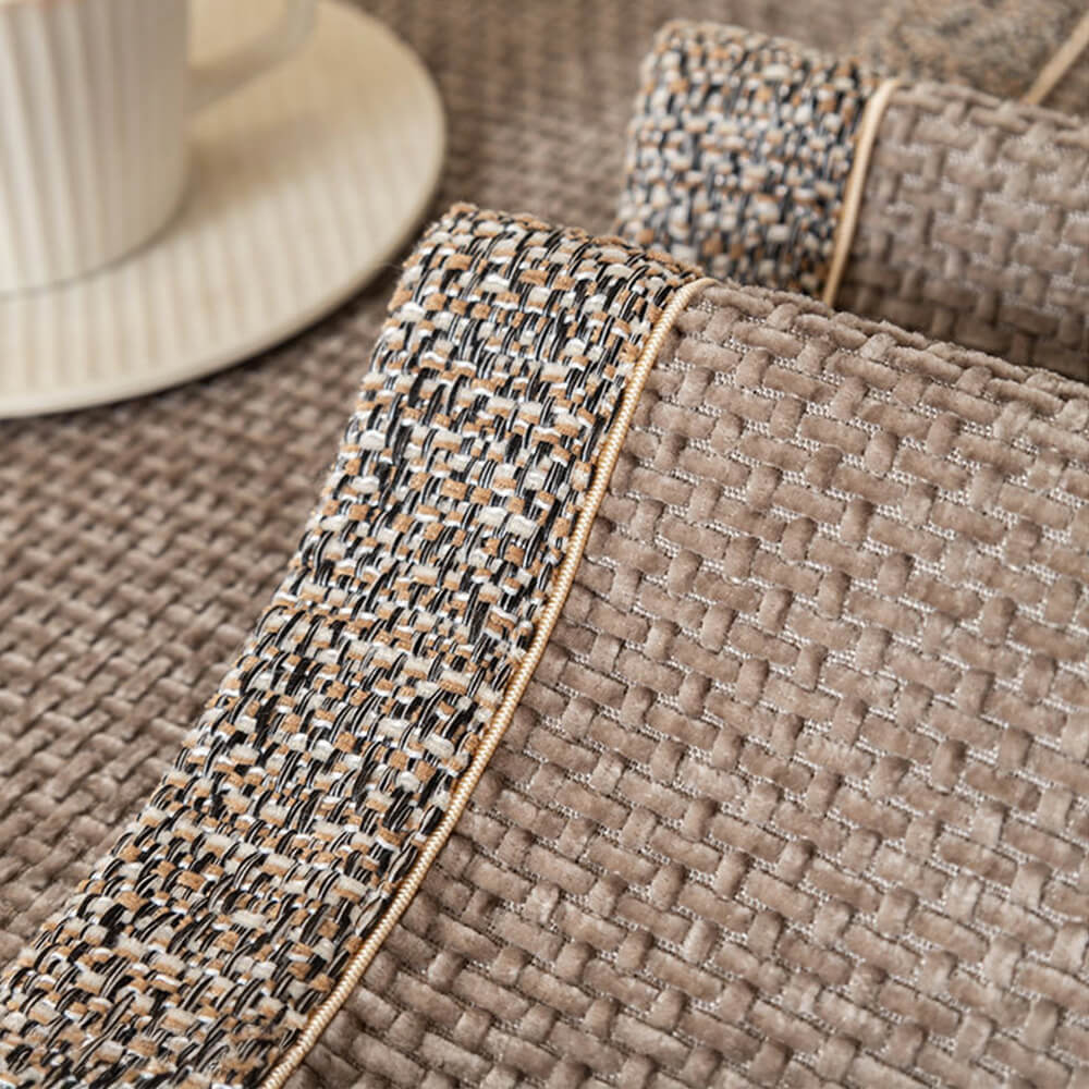 Moderner Chenille-Sofabezug in Tweed-Optik, rutschfest