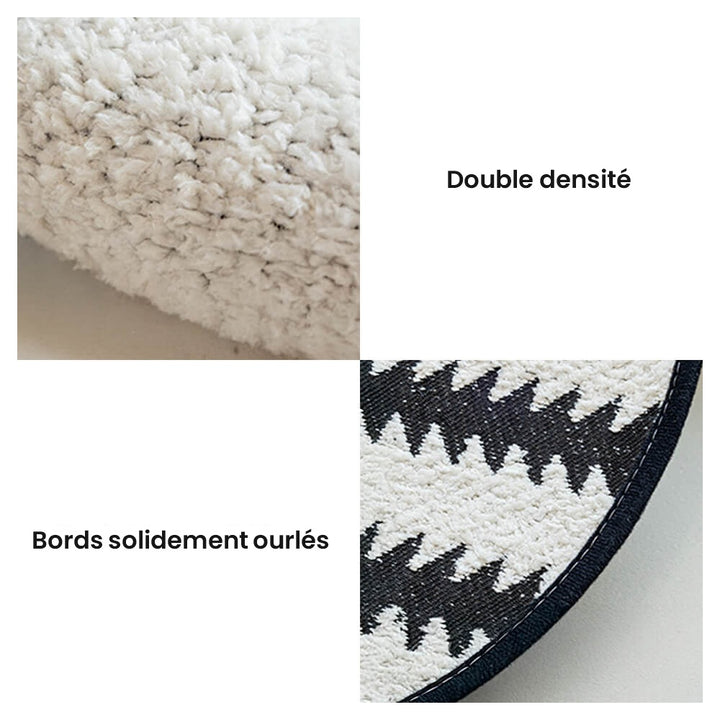 Chenille-Sofabezug mit Zickzackstreifen und Wellenkante