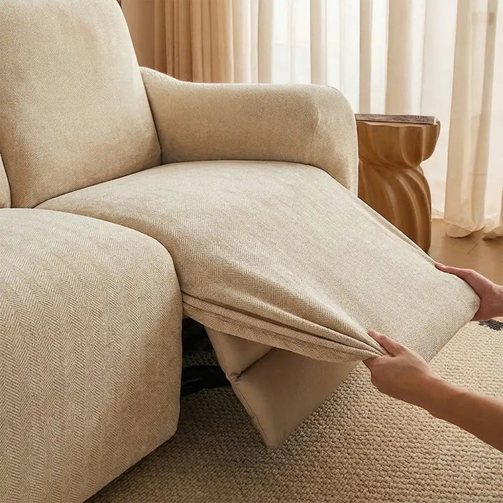 Elastischer Chenille-Bezug für Relaxsofas mit Fischgrätmuster