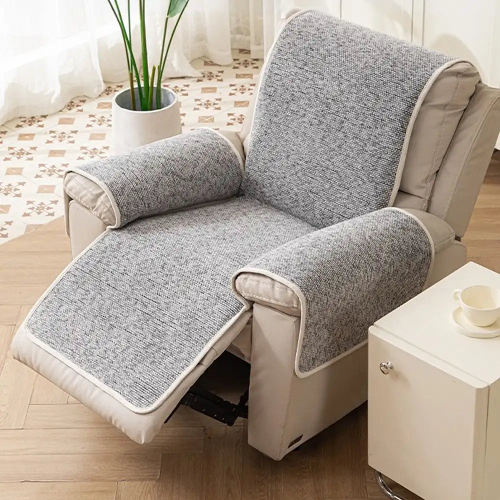 Chenille-Jacquard-Bezug für Sessel und Sofa, kratzfest – Chic – Grau