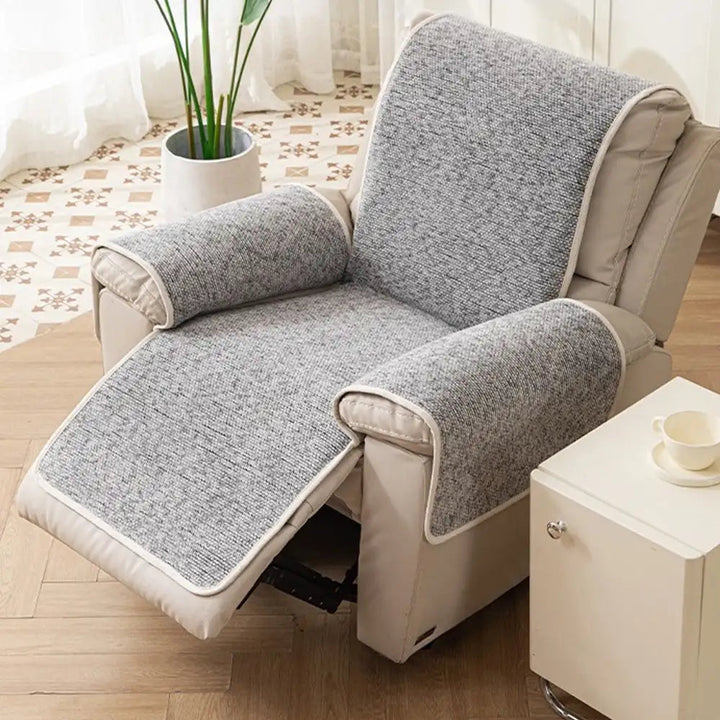 Chenille-Jacquard-Bezug für Sessel und Sofa, kratzfest – Chic – Grau