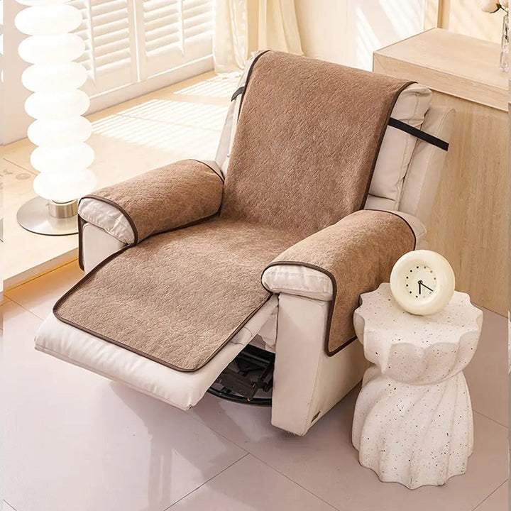 Chenille-Sofabezug mit diagonalem Muster – kratzfest – Flocon – Braun