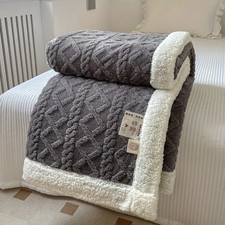 Einfarbige Sherpa-Decke