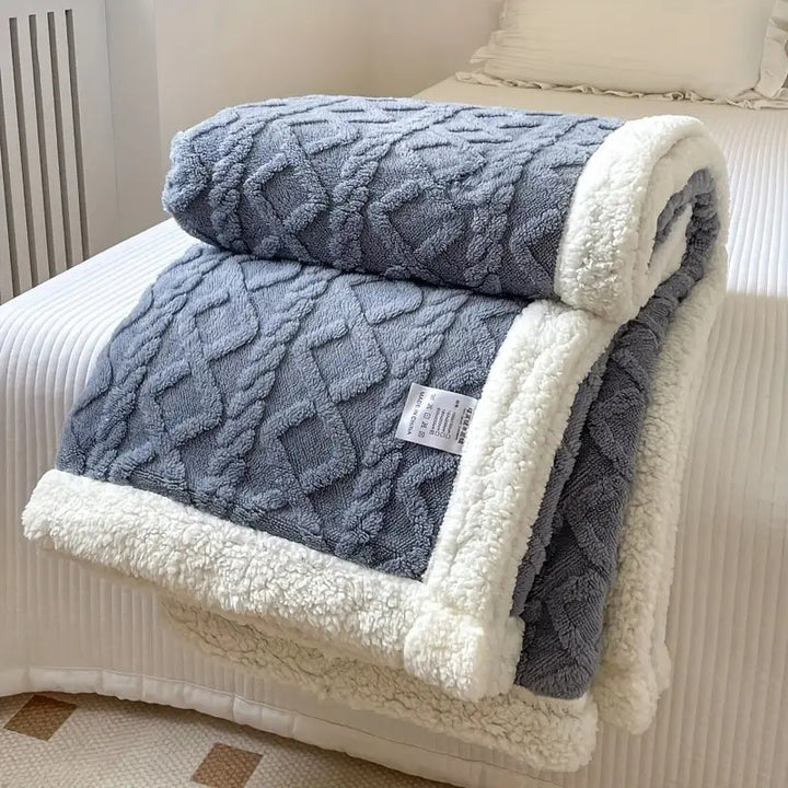 Einfarbige Sherpa-Decke