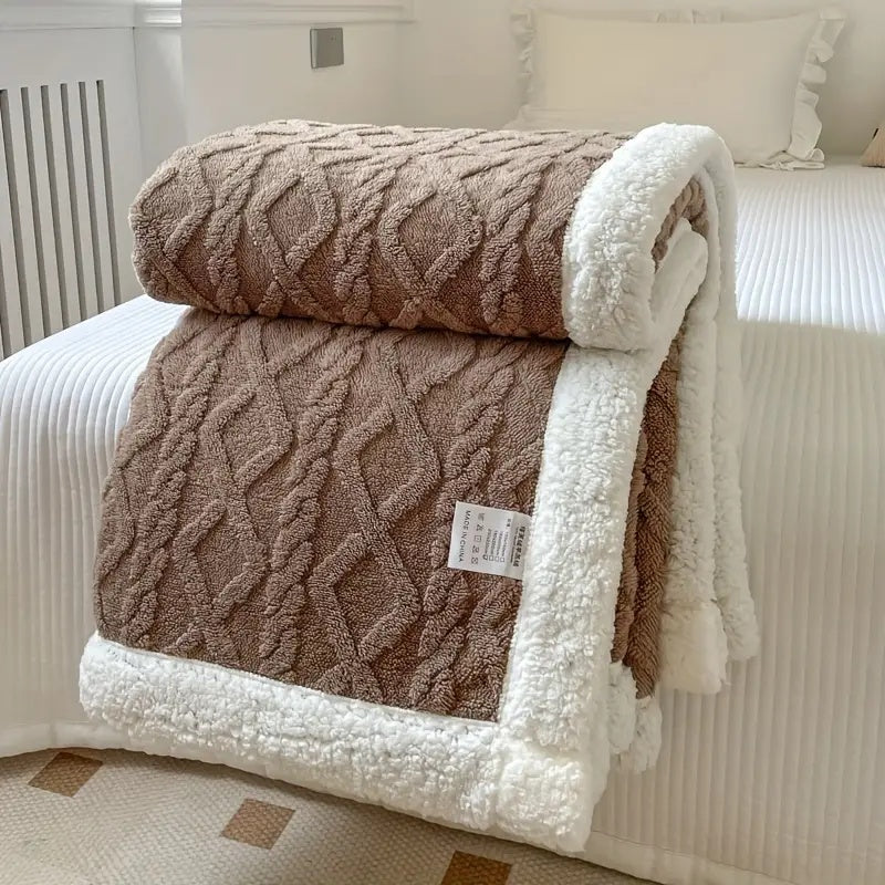 Einfarbige Sherpa-Decke